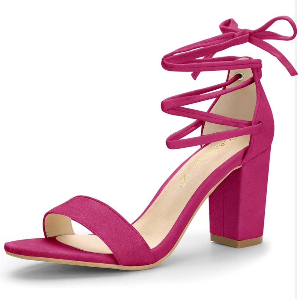 PINK Chunky Heel Sandals - size 8 new